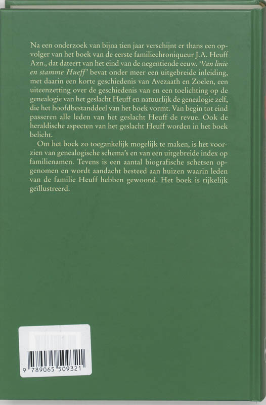 Achterkant van Van Linie en Stamme Hueff