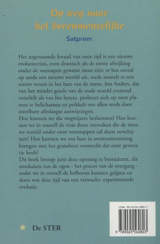 Achterkant van Op weg naar het bovenmenselijke