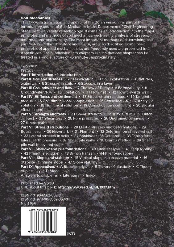 Achterkant van Soil Mechanics