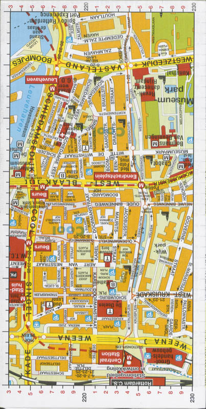 Achterkant van Uitgebreide centrumplattegrond Rotterdam