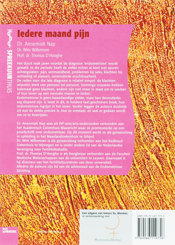 Achterkant van Iedere maand pijn