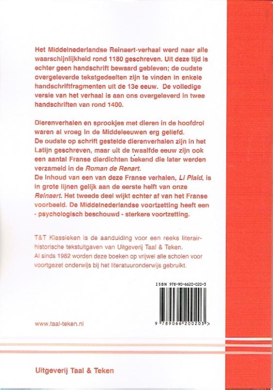 Achterkant van Van den vos Reynaerde