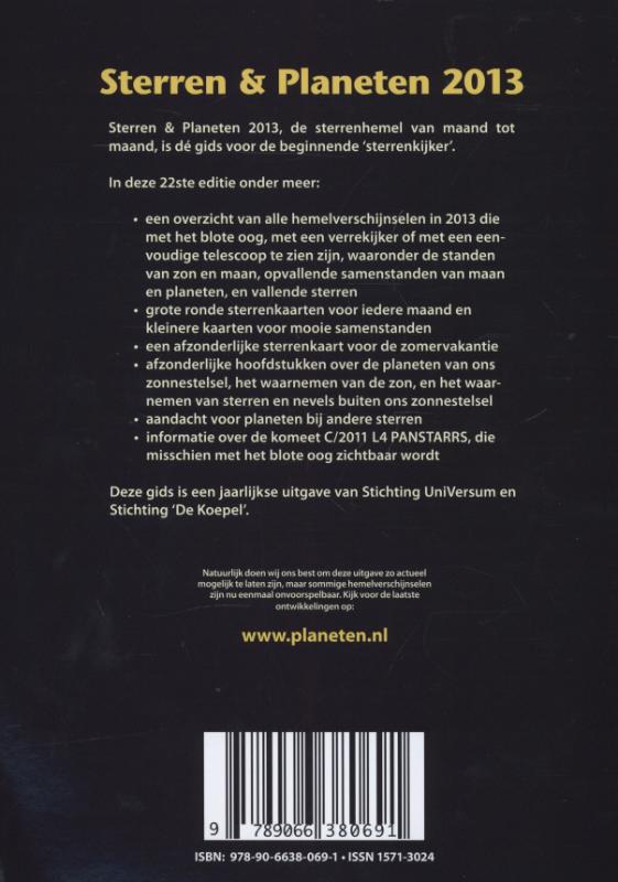 Achterkant van Sterren en planeten 2013