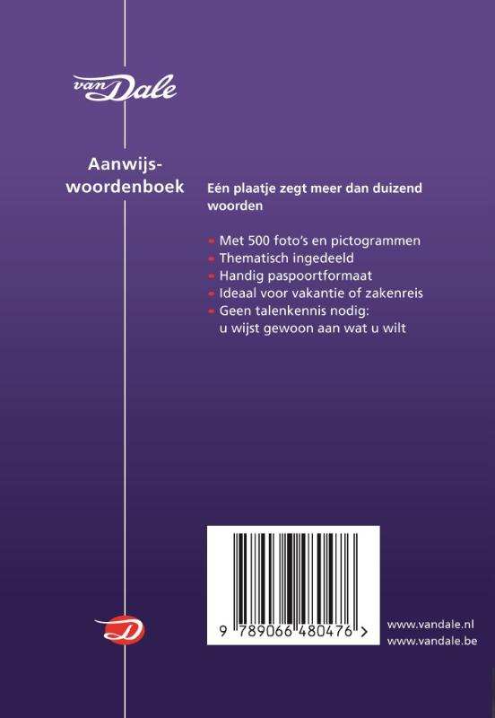 Achterkant van Van Dale Aanwijswoordenboek