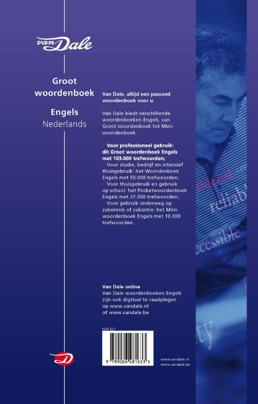 Achterkant van Van Dale Groot woordenboek Engels (set)
