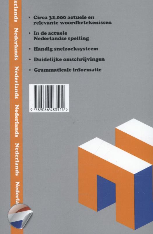 Achterkant van Woordenboek Nederlands