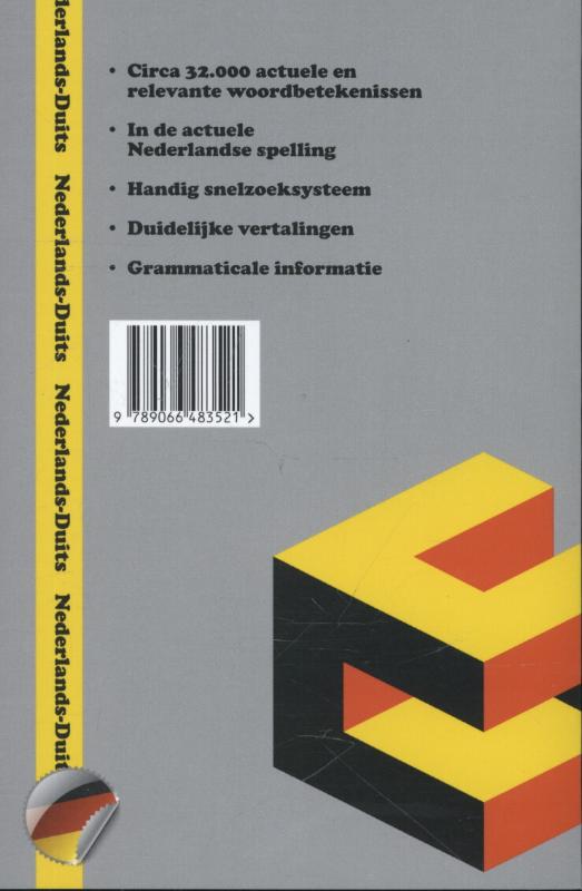 Achterkant van Nederlands-Duits