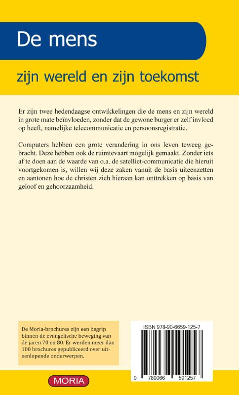 Achterkant van Mens zyn wereld en zyn toekomst