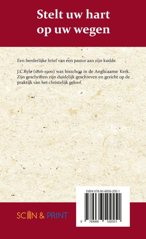 Achterkant van Stelt uw hart op uw wegen