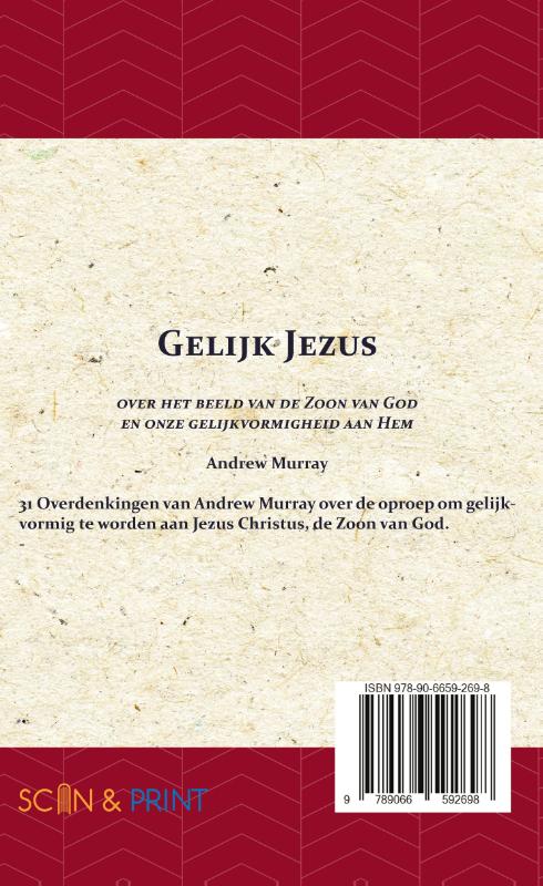 Achterkant van Gelijk Jezus