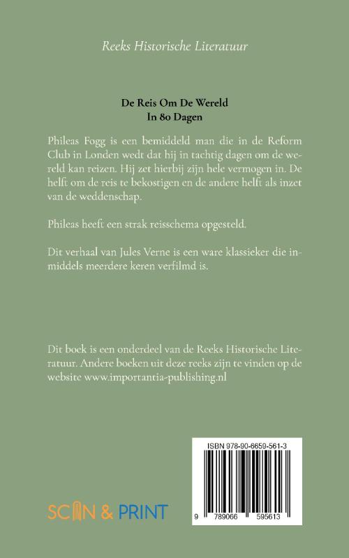 Achterkant van De reis om de wereld in 80 dagen