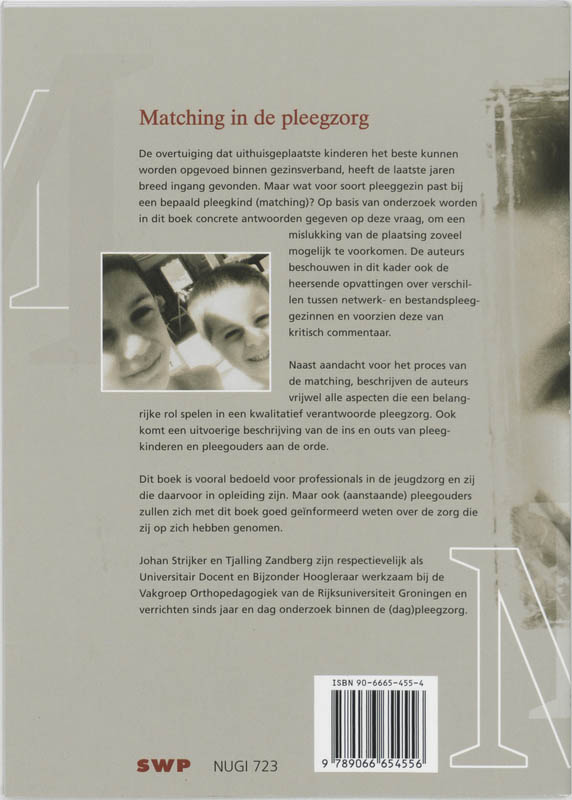 Achterkant van Matching in de pleegzorg