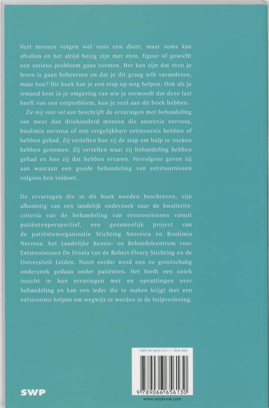 Achterkant van Zie mij voor vol aan