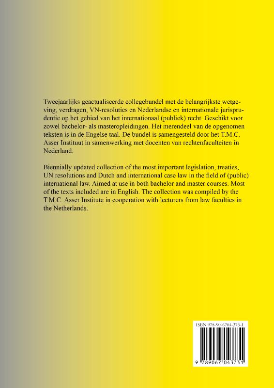 Achterkant van Elementair Internationaal Recht 2025 / Elementary International Law 2025