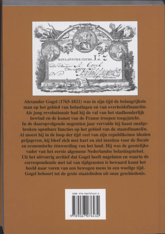 Achterkant van Alexander Gogel (1765-1821)