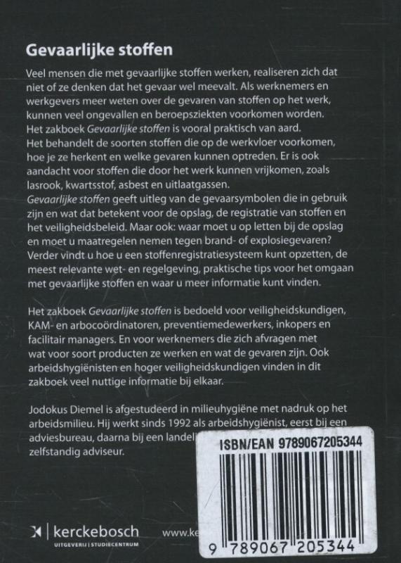 Achterkant van Zakboek gevaarlijke stoffen