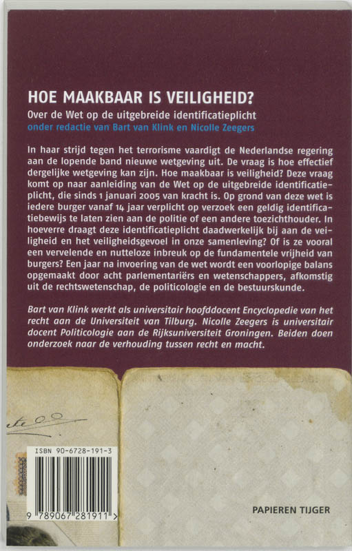 Achterkant van Hoe maakbaar is veiligheid?