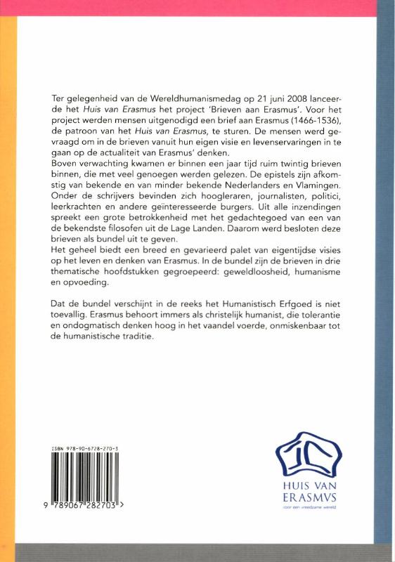 Achterkant van In gesprek met Erasmus