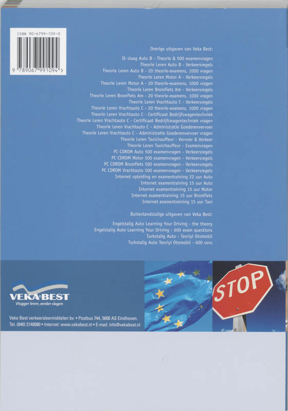 Achterkant van Theorie-leren auto