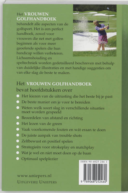 Achterkant van Vrouwen golfhandboek