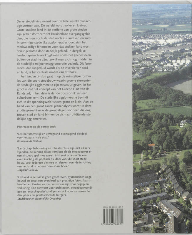 Achterkant van Het land in de stad