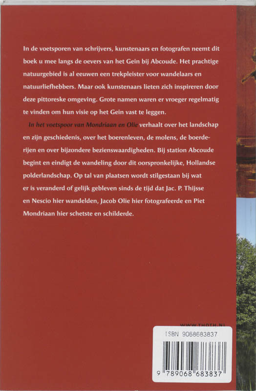 Achterkant van In het voetspoor van Mondriaan en Olie