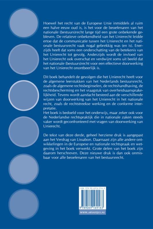 Achterkant van Inleiding tot het Europees bestuursrecht