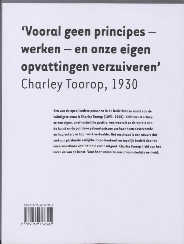Achterkant van Vooral geen principes! : Charley Toorop