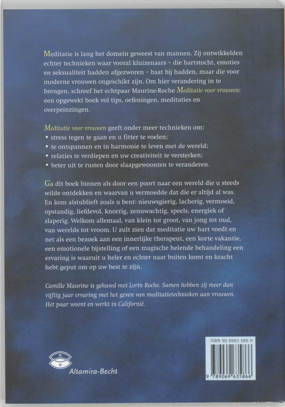 Achterkant van Meditatie voor vrouwen