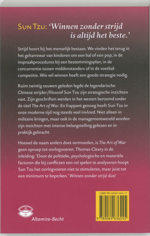 Achterkant van Winnen zonder strijd