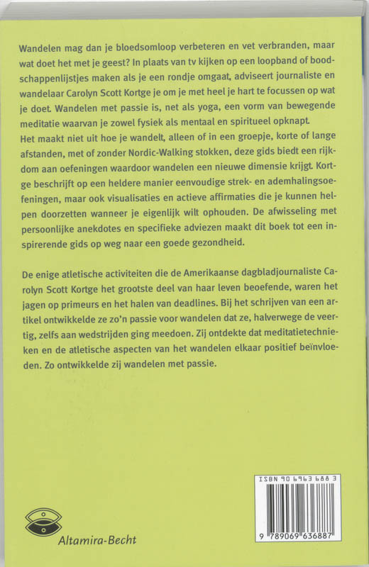 Achterkant van Wandelen met passie