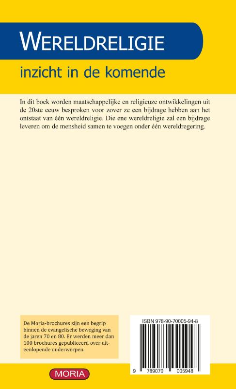 Achterkant van Inzicht in de komende wereldreligie