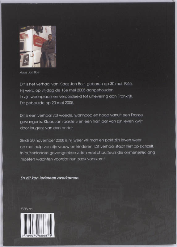 Achterkant van Het verhaal van Klaas Jan Bolt