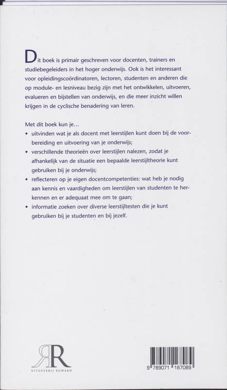 Achterkant van Inspelen op leerstijlen