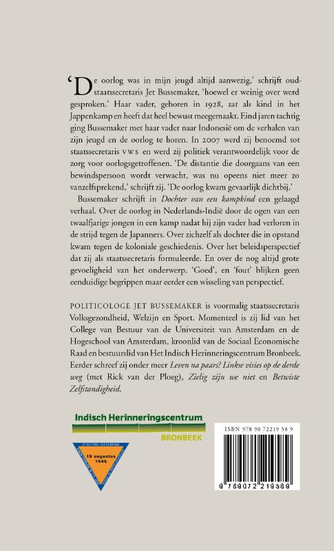 Achterkant van Dochter van een kampkind