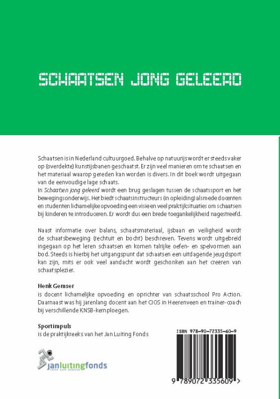 Achterkant van Schaatsen jong geleerd
