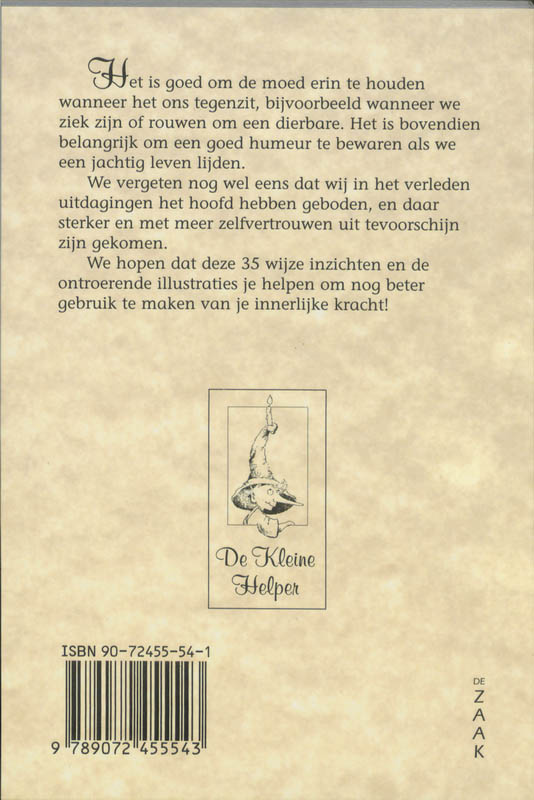 Achterkant van Houd de moed erin
