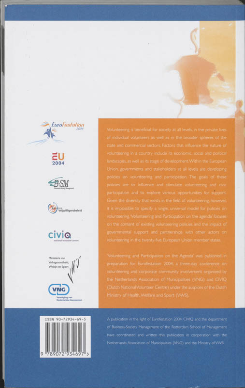 Achterkant van Volunteering and participation on the agenda