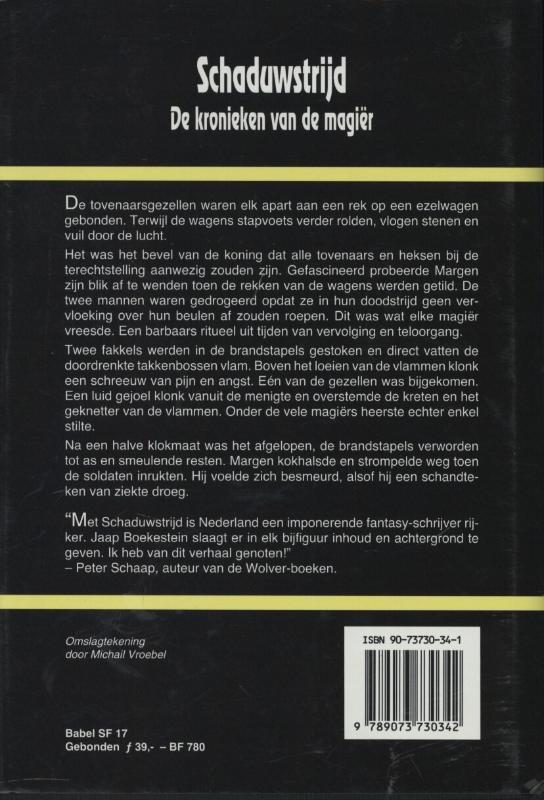 Achterkant van Schaduwstrijd