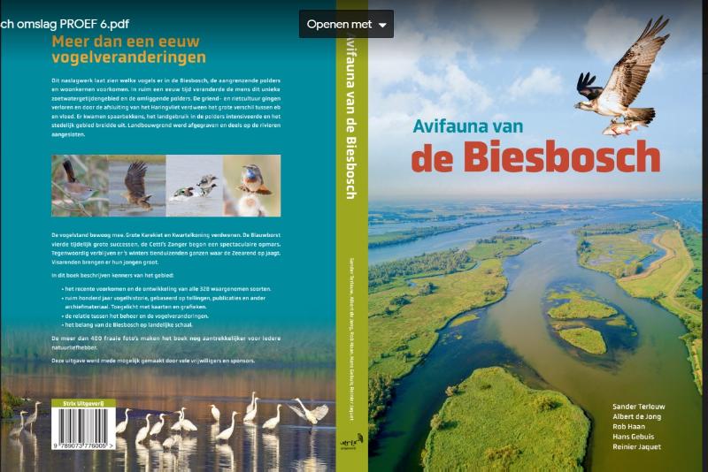 Achterkant van Avifauna van de Biesbosch