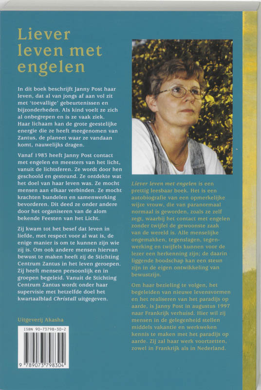Achterkant van Liever leven met engelen
