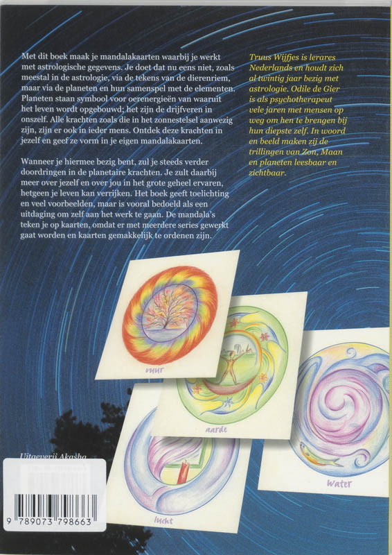 Achterkant van Maak je eigen astrologische mandalakaarten
