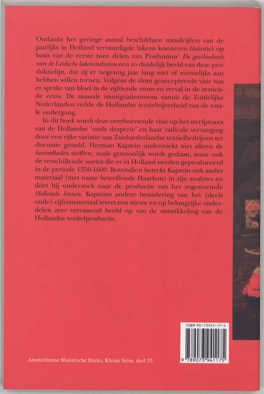 Achterkant van De Hollandse textielnijverheid 1350-1600
