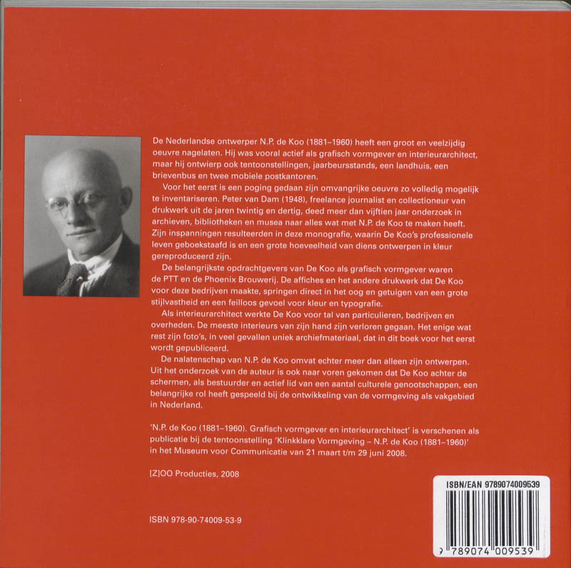 Achterkant van N.P de Koo (1881-1960)