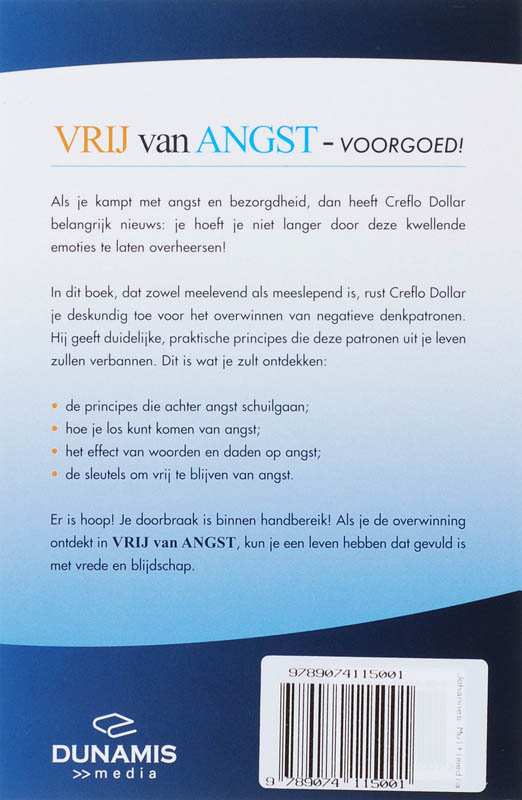 Achterkant van Vrij van angst
