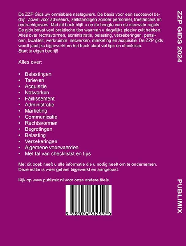 Achterkant van ZZP Gids 2025