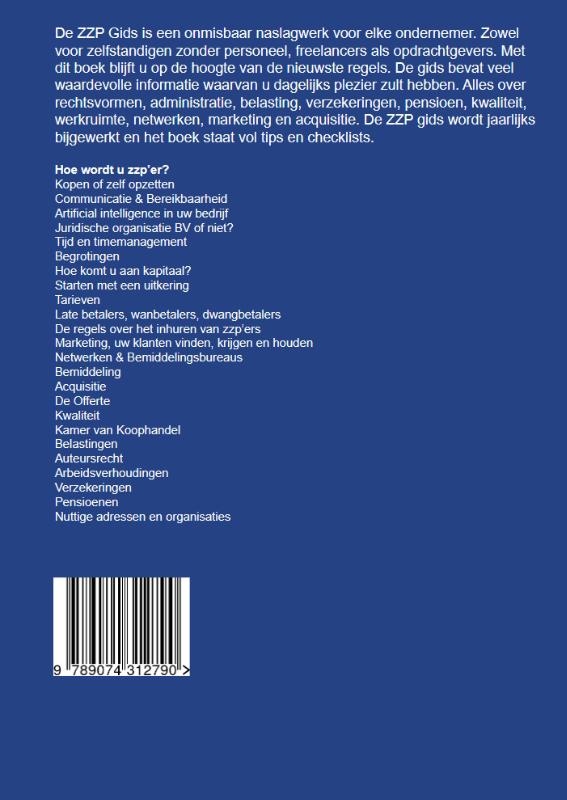 Achterkant van ZZP ondernemersgids 2027