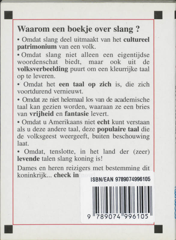 Achterkant van Amerikaans zonder taboe (American Slang)