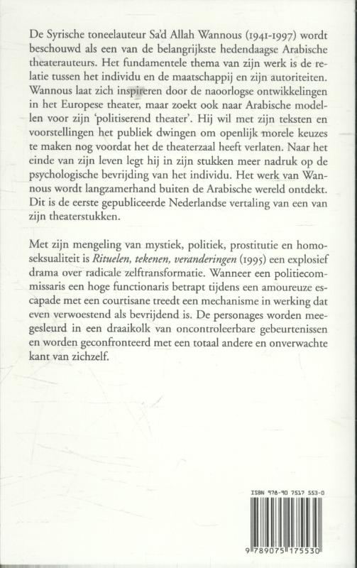 Achterkant van Rituelen, tekenen en veranderingen
