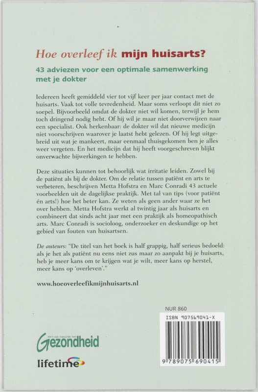 Achterkant van Hoe overleef ik mijn huisarts?